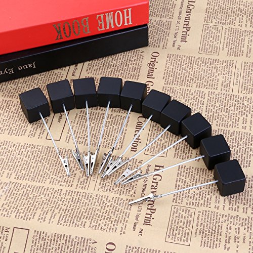 NUOLUX 10pcs MemoHalter Clip mit Alligator-Haken-Standplatz für Bilder-Karten-Papier Hinweis Clip (Schwarz) - 6