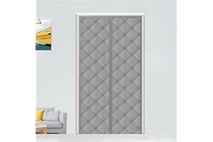 WENT Isolant Thermique Isolation Porte Avec Magnétique, au froid et au bruit, adapté aux animaux domestiques, convient aux pièces climatisées, 90 x 210cm Gris