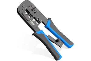 LEENUE RJ45 Crimp Tool Ethernet Crimper Ratcheting Crimp, Cut, Strip for RJ22 RJ11/RJ12 RJ45 Connector