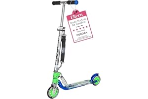 ‎HUDORA HUDORA BigWheel 125 Scooter - Sicherer & hochwertiger Aluminium-Roller für Kinder - Höhenverstellbarer & zusammenklappbarer Cityroller für bis zu 100kg - Stabiler Tretroller mit Tragegurt
