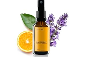 NAKURA® Raumspray, Duftspray und Lufterfrischer ORANGE - LAVENDEL Bio 30 ml - Natürliches Raumduft Spray aus reinen ätherische Öle - Lufterfrischer Wohnung mit naturreinem Lavendelöl ohne Chemie