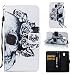 Produktbild Lanvi go Hülle für Samsung Galaxy J5 DUOS (2017) SM-J530F/DS, PU Leder Flip Cover Brieftasche Schütz Hülle Abdeckung Ledertasche für Samsung Galaxy J5 (2017) DUOS (Schädel Blume)