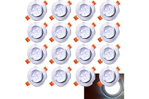 SWANEW 20 Pack LED Spots LED Encastrables, 3W Lampe Plafond, Orientable 30°, Spots LEDs Ronds 245 Lumens Blanc Froid 3000K, Diamètre du Trou Φ60mm