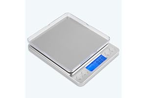 mafiti MK200 Báscula Digital para Cocina de Acero Inoxidable,0.1 g/ 3kg,Balanza de Alimentos Multifuncional, Peso de Cocina (Plata)