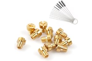 SUPRBIRD 12 Stück Vergaser Düsen Set mit Vergaser Düsenreiniger Düsen 5mm für Vergaser75, 78, 80, 82, 85, 88, 90, 92, 95, 98, 100, 102 für Roller Motorrad Schaltmoped