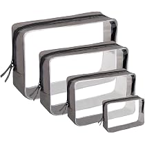 Beauty Case Da Viaggio Dsoar In PVC Trasparente Rosa, 33x21x13,5 Cm, Impermeabile Con Scomparto Asciutto/Umido