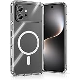 Coverzone Honor 600 5G ile uyumlu Şeffaf Kılıf MagSafe Uyumlu G&uuml;&ccedil;l&uuml; Mıknatıslı Wireless Şarj Destekli Crystal Clear İnce Sert