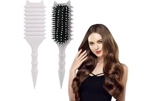 Frogetu Szczotka do włosów kręconych, Szczotka do stylizacji loków, Szczotka do loków, Szczotka z włosia dzika, Wielofunkcyjna szczotka do loków, Bio bez ciągnięcia, do masażu i rozczesywania