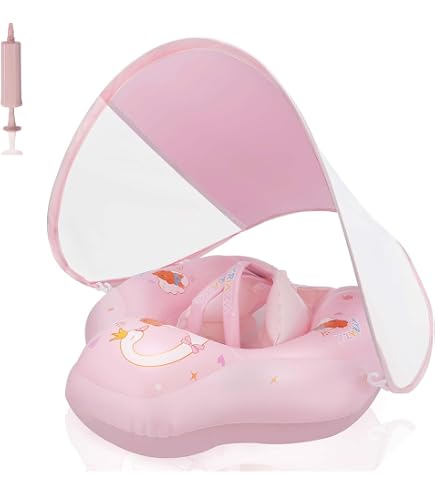 Diversión segura y llena de color para los más pequeños! Este hermoso flotador infantil con toldo es perfecto para que tu bebé disfrute la piscina o la playa con total comodidad