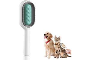 YUJINGTING Pet Hair Removal Comb With Water Tank, Dog Brush Cat Brush for Long Haired Cats Dogs, Multifunctional Pet Cat Hair Remover Brush 3 in 1, Self Cleaning Cat Brush Grooming Brush (Short, Green)