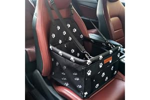 SWIHELP Pet Car Booster Seat Travel Carrier Cage, Oxford Breathable Folding Soft Washable Travel Bags for Dogs Cats or Other Small Pet