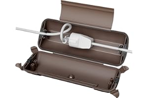 RESTMO Scatola di Protezione Stagna IP44 (290x110x75 mm) – Resistente alle Intemperie, Impermeabile per Prolunghe, Decorazioni per Vacanze e Utensili Elettrici in Plastica, Marrone