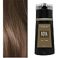 Nova Hair Dye Shampoo, Nova Hair Instant Dye Shampoo, NovaHair Hair Dye Shampoo 3 in 1, Hair Color for Gray Hair Coverage, Long Lasting Hair Color Shampoo for Women & Men (Light Brown)
