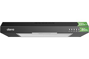 CIARRA CAB6903B Campana Extractora 60 cm Extractor Cocina 220m³/h 75W 3 Velocidades Cocina extractora integrada with Filtros de Aluminio