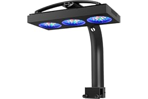 NICREW HyperReef 200 Gen 2 Illuminazione LED per acquario marino da 200W ideale per coralli SPS/LPS e pesci d'acqua salata con spettro potenziato blu viola lente e 5 canali programmabili