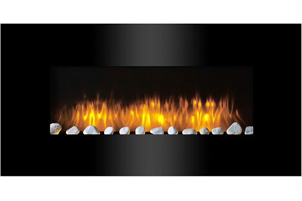 Classic Fire Cheminée électrique Vancouver - Cheminée électrique 94 x 48 x 12 cm - avec Flammes LED, Chauffage, télécommande et minuterie - 2000W - Support Mural - Noir