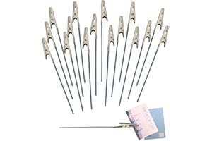 HONGECB Metalldraht Krokodilklemmen, Krokodilklemme Foto, DIY Memo Clip Halter Ständer, Stehen Memo Clip, Fotohalters, für Fotokarte Hinweis Büroklammer, Hochzeit Geburtstag Party Tischdeko, 12cm, 50 Stück