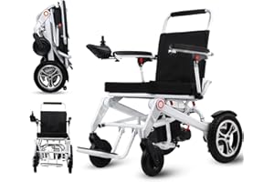 Tripaide 20KM Leichter elektrischer Rollstuhl für Erwachsene Gewicht 23kg mit 2 Batterien, Pflege Power Rollstühle Faltbare All Terrain elektrische Reiserollstuhl für Senioren Unterstützt 120 kg