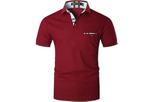 VMSUCIJ Mode Polo Homme Manches Courtes des Rayures Colorées Casual Sport T-Shirt avec Poche