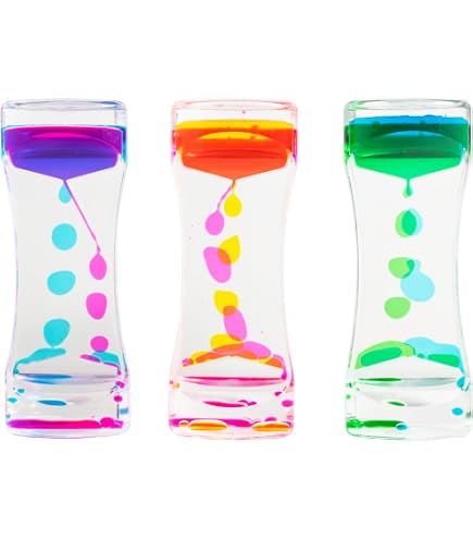 LULUFUN Sablier à huile coloré, jouet sensoriel pour relaxation visuelle, jouet de bureau calme pour soulager le stress, cadeaux pour adultes et enfants (A