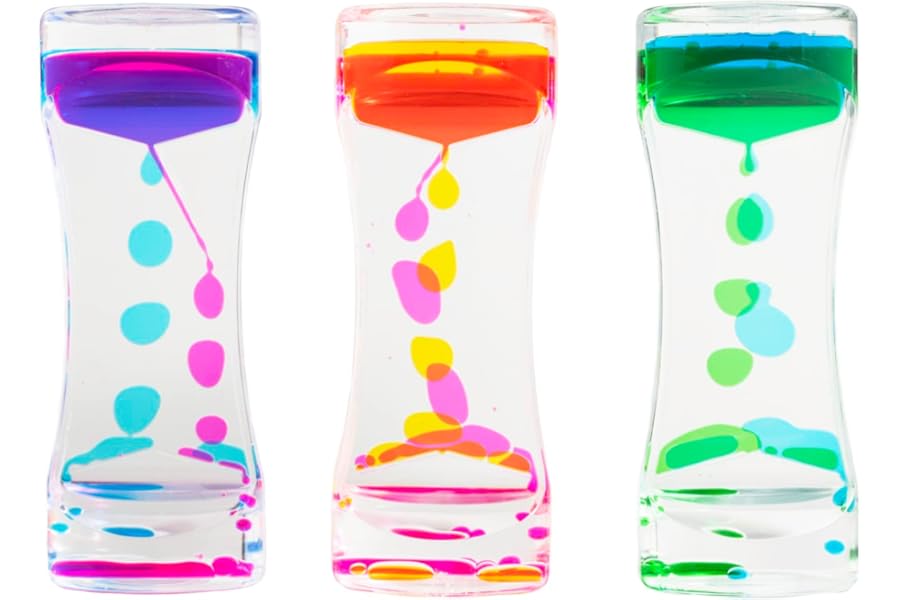 Liquid Sensory Timer for Autism, Needs, ADHD, Stress Relief, Anxiety. Autism Toy and Special Needs Fidget. Choice of Colour. (Yellow & Pink)