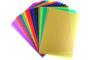 LTZGO 22 Stück Farbfolien Gel Filter Film Transparente 11 Farben Farbige Farbkorrektur Fenster Folie Lampen für Foto grafie Studio Strobe Blitz LED Licht Kamera Bühnen Party schmücken DIY 29.7x21