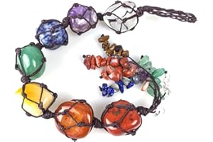WHCCTL Ciondolo I Sette Chakra, 7 Chakra Gemme Cristalli Ornamento Appeso, Chakra Stones, Ornamenti da Appendere, Pendente con Nappa Per La Decorazione Di Finestre E Automobili