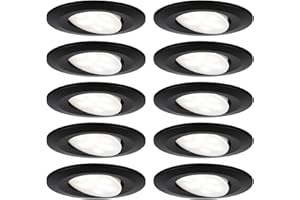 Paulmann 92462 LED Einbauleuchte Calla rund 10er Set 10x6W IP65 neutralweiße Einbaustrahler Schwarz matt schwenkbar Spots Kunststoff Einbaulampe 4000K
