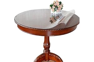 Ever Fairy Mantel Redondo de PVC Impermeable 2 mm de Grosor Dia.120 cm Cubierta de Mesa Redonda anticaliente Mantel de PVC Transparente para Cocina Comedor Muebles de Madera Cubierta