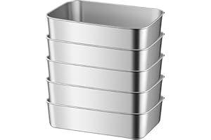 SUNOYA Stampo per pane, 5 stampi in acciaio inox, per torte e pane, 23 x 6 cm, sani, lavabili in lavastoviglia