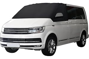 JUTTAUTO RV Front Windscreen Cover for T5 600D Luxury Oxford Cloth Front Screen Windshield Cover Sun Snow Protection 100% Blackout Blocks UV Rays for V VV T5 T6 Trans/porter