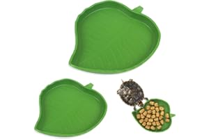 iTGOOS 2 Pieces Reptile Food Water Bowls Reptile Feeder Accessories for Tortoise Corn Snake Crawl Pet Drinking and Eating 2 Sizes
