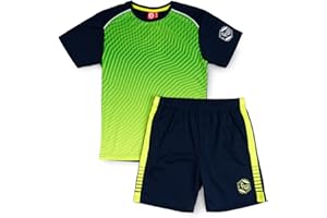ALPHADVENTURE - Abbigliamento sportivo per bambini, set di 2 pezzi con tuta da ginnastica, maglietta a maniche corte e pantaloncini sportivi - Taglie da 6 a 14 anni