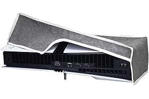 Housse horizontale anti-poussière pour console PS5 Pro, en tissu Oxford Cemobile anti-rayures et imperméable, avec port de câble arrière pour console Sony Playstation 5 Pro, version disque (gris)