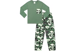 THEPYJAMAFACTORY Boys Camouflage 100% Cotton Long Pyjama Set