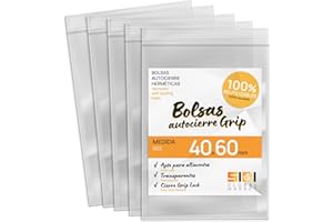 SIDI GLOBAL MARKET Bolsas de Plástico Transparente para Congelar Alimentos, Bolsitas con Autocierre para Cumpleaños, Regalo, Chuches, Viaje, Organizador, Envasar al Vacío, Porta Alimentos - SIDI (40x60mm, 500uds)
