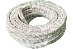 FANGHUOTC Keramisk Fiber Rope Packet, Square Braided, Hög temperatur Seal för Stove Boiler Furnace Oven Kiln Door Seal Packet Längd 5m,Diameter 22 mm