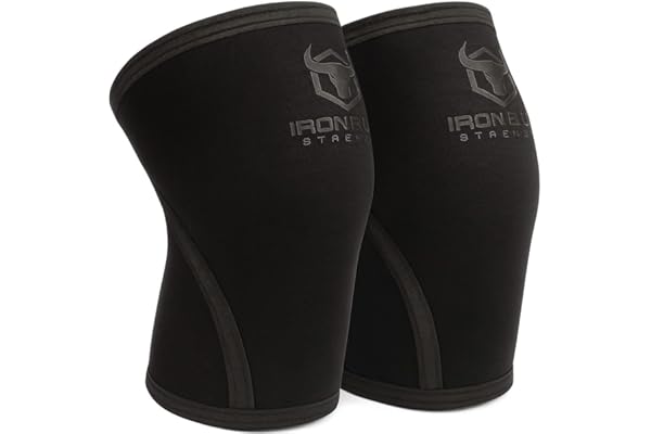 Iron Bull Strength Genouillères 7mm (1 Paire) pour Haltérophilie, Musculation, Crossfit, Fitness – Protège-Genou, Manchon, Bandage, Support
