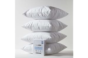 HOMESCAPES Wodoodporne ochraniacze na poduszki, hipoalergiczne, odporne na kurz, roztocza, zmywalne, z certyfikatem Öko-Tex, miękkie i oddychające, zestaw 4 szt., rozmiar europejski, 80 x 80 cm, z