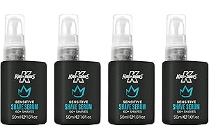 King of Shaves Kinexium Shaving Serum Sensitive, Silicon Bottle with Pump 50 ml (Quad Pack)