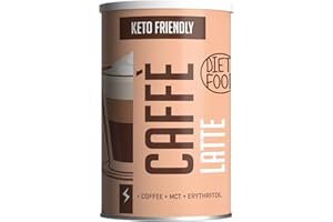 Diet-Food Keto Coffee Latte 300g Kohlenhydratarmes & Keto Freundliches Instant Fettgetränk für die keto Diät - mit MCT Öl Pro Portion zur Förderung der Kartonproduktion und Erythrytol
