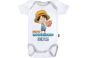 Baby Geek Petit Gourmand - Luffy - One Piece - Body Bébé Manches Courtes - Licence Officielle