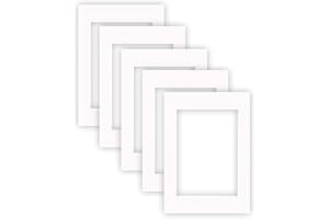 nielsen Conservation Cartoncino Passepartout 2,2 mm, set di 5, formato esterno 29,7x42 cm (DIN A3) per formato immagine 21x29,7 cm, bianco puro liscio