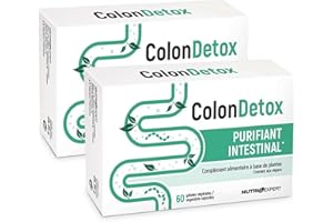 NUTRI EXPERT - Colon Detox - Complément alimentaire à base de plantes - Purifie et détoxifie le côlon - Améliore le confort intestinal & facilite la digestion - Vegan - Lot de 2 produits