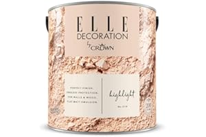 Crown ELLE DECORATION Highlight No. 514, 2,5 L, extra-matte Premium Wandfarbe für Innen, für Wände und Holz, hohe Deckkraft, Innenfarbe,edler Seidenton