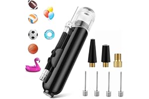 AOYINFE Ballpumpe für Sportbälle, Dual-Action-Luftpumpe zum Aufblasen mit 5 Nadeln und 2 Düsen für Fußball, Basketball, Volleyball, Luftballons, Fahrräder