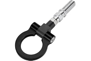 Hihaha Tow Hook/Universal Car Front Bumper Towing Hook/Durable Metal Rotary Tow Hook Ring 19cm 2.5mm 1pcs Black