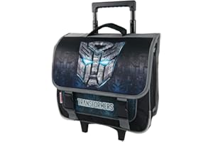 BAGTROTTER Cartable à roulettes Transformers 38cm Noir