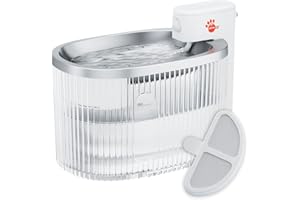 AstroPet 2,5 l Katzen-Trinkbrunnen, Batteriebetriebener, Kabelloser Trinkbrunnen mit 5.000 mAh Batterie für Katzen und Hunde, Edelstahl-Trinkschale，Batteriestand- und Filterwechsel-Erinnerung