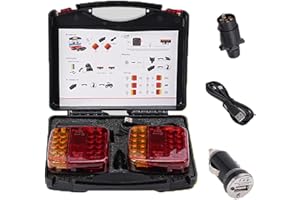 RATSTONE Kabellos LED Rückleuchten Anhänger mit Magnet(2 Pack),LED Magnetische Rückleuchten Wireless Magnetfuß Rücklicht mit Bremslicht/Positionslicht/Blinker,ECE,Für Anhänger,LKW,Wohnwagen Oder LKW